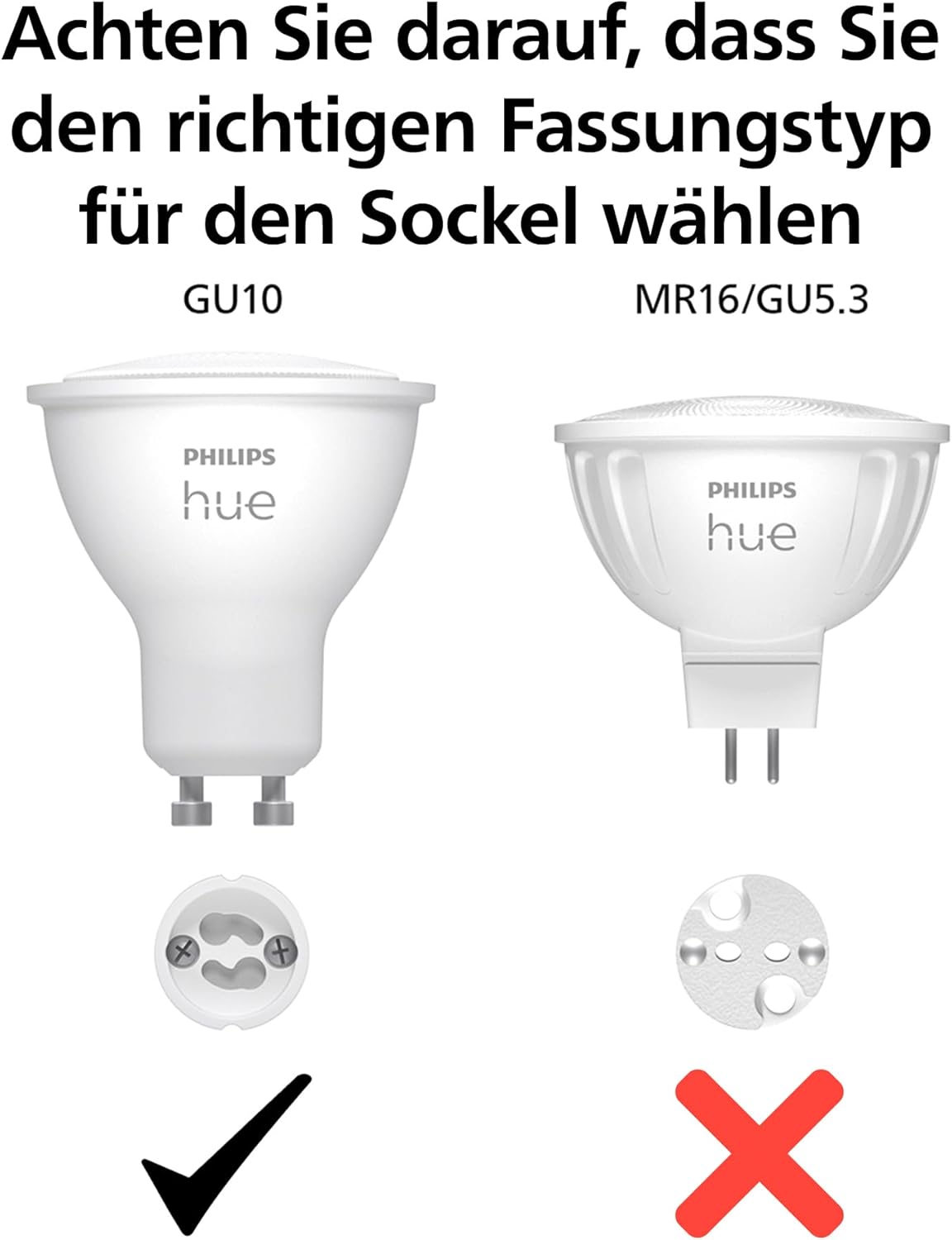 Philips Hue GU10 – Smart Spotlight – (3-Pack) White Ambiance