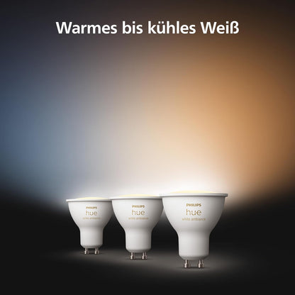 Philips Hue GU10 – Smart Spotlight – (3-Pack) White Ambiance