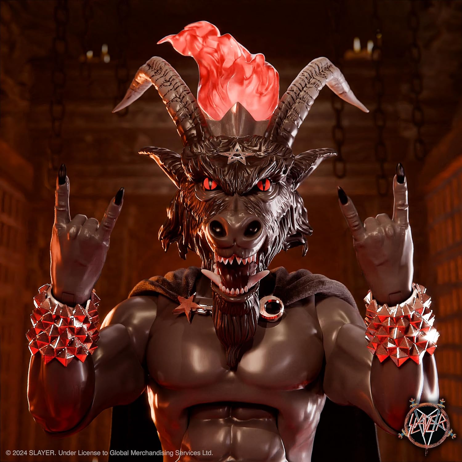 Super7 ULTIMATES! Slayer Show No Mercy Minotaur Black Magic - 7" Slayer Action Figure with Accessories Heavy Metal Collectibles 7-INCH Slayer- Minotaur