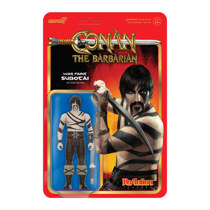 Super7 Conan The Barbarian War Paint Subotai - Action figure di Conan da 9,5 cm con accessorio film classico da collezione e giocattoli retrò