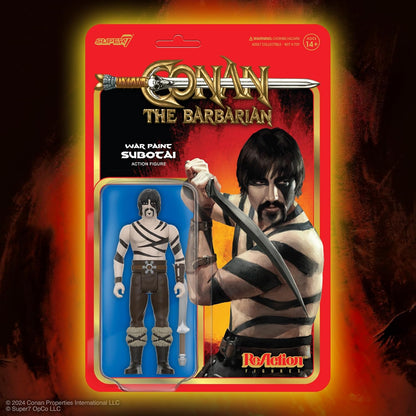 Super7 Conan The Barbarian War Paint Subotai - Action figure di Conan da 9,5 cm con accessorio film classico da collezione e giocattoli retrò