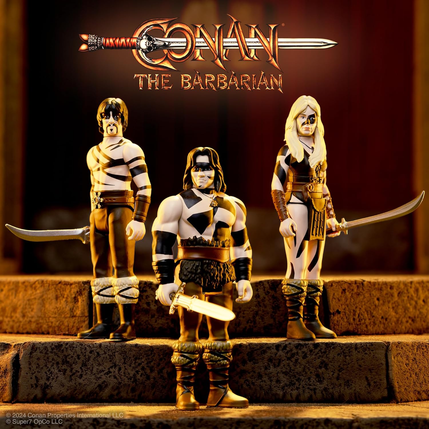 Super7 Conan The Barbarian War Paint Subotai - Action figure di Conan da 9,5 cm con accessorio film classico da collezione e giocattoli retrò
