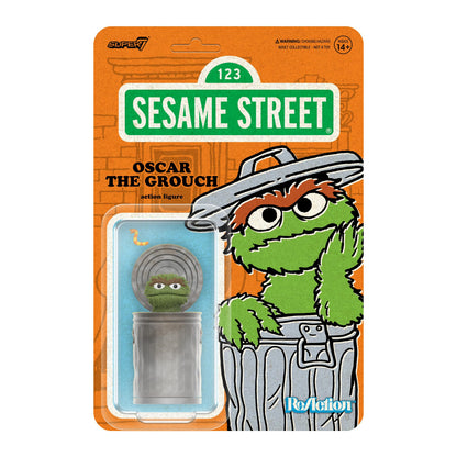 Sesame Street Oscar The Grouch 3 3/4-Inch Reaction Figure