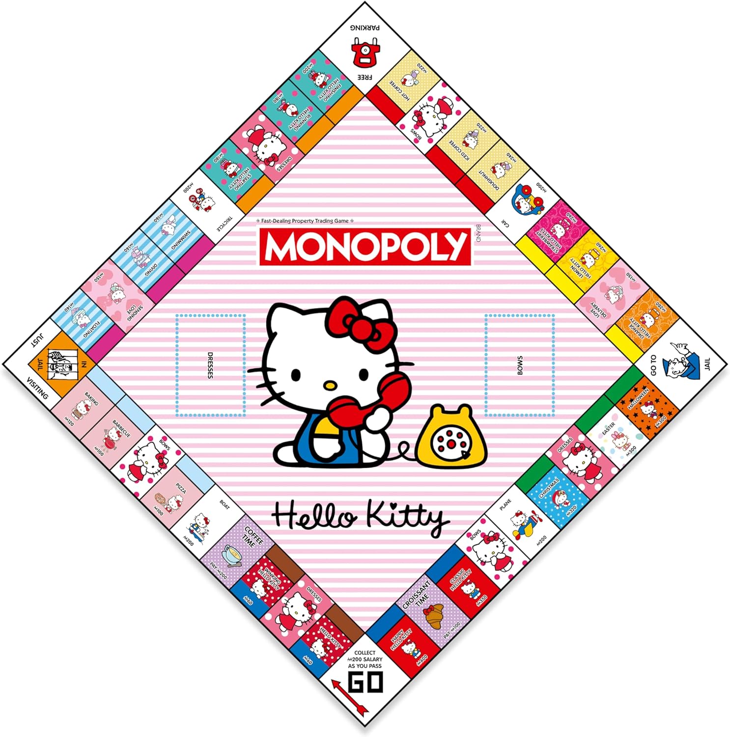 Winning Moves Hello Kitty Monopoly Board Game optimal for 2–6 players and makes a great gift for fans aged 8 and up