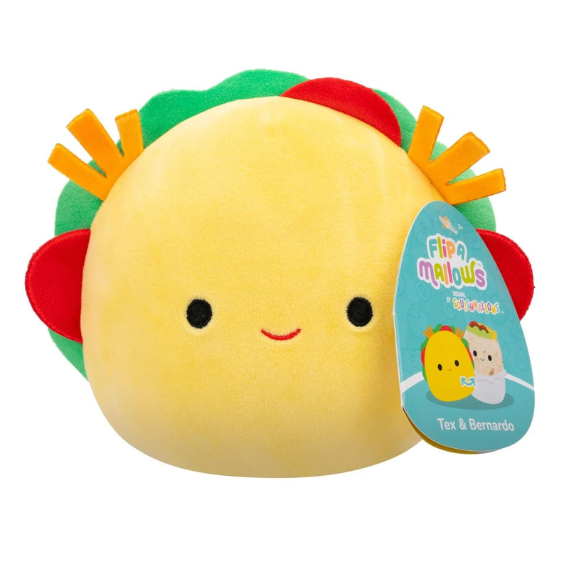 Squishmallows Flip-A-Mallows 5-Inch, Kellytoy Plush, Tex & Bernardo