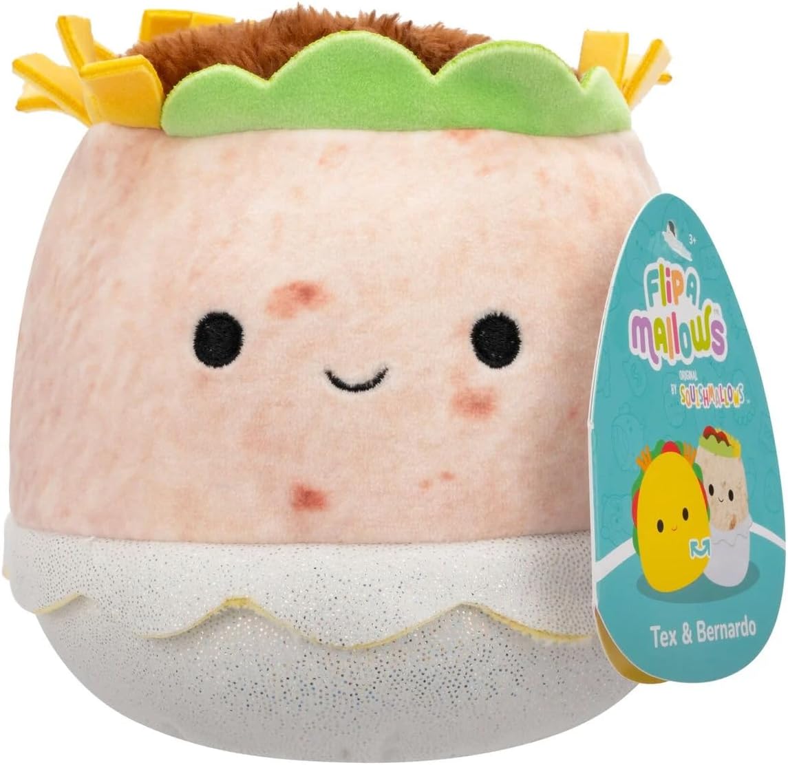 Squishmallows Flip-A-Mallows 5-Inch, Kellytoy Plush, Tex & Bernardo