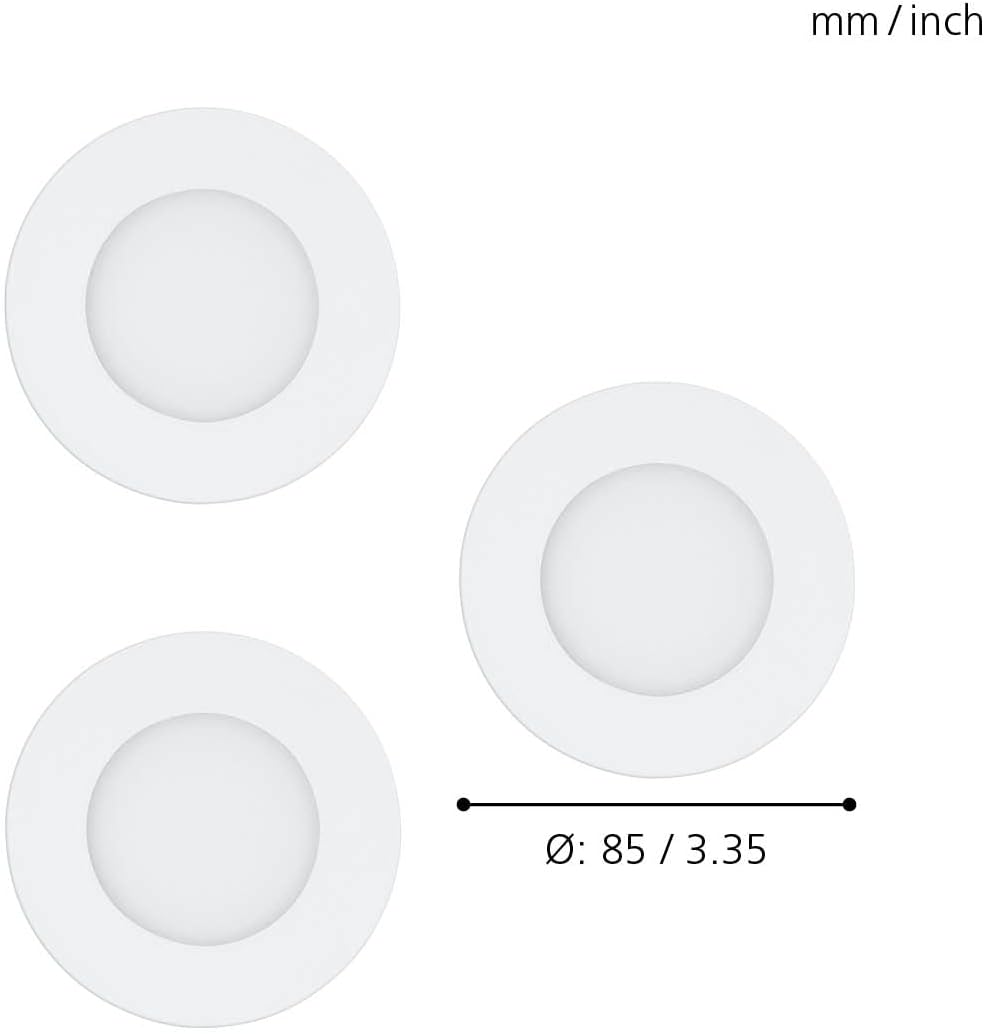 `Eglo - Set Of 3X Fueva-Z Recessed Lights, White ?8.5 - Tw - Zigbee, Bluetooth`