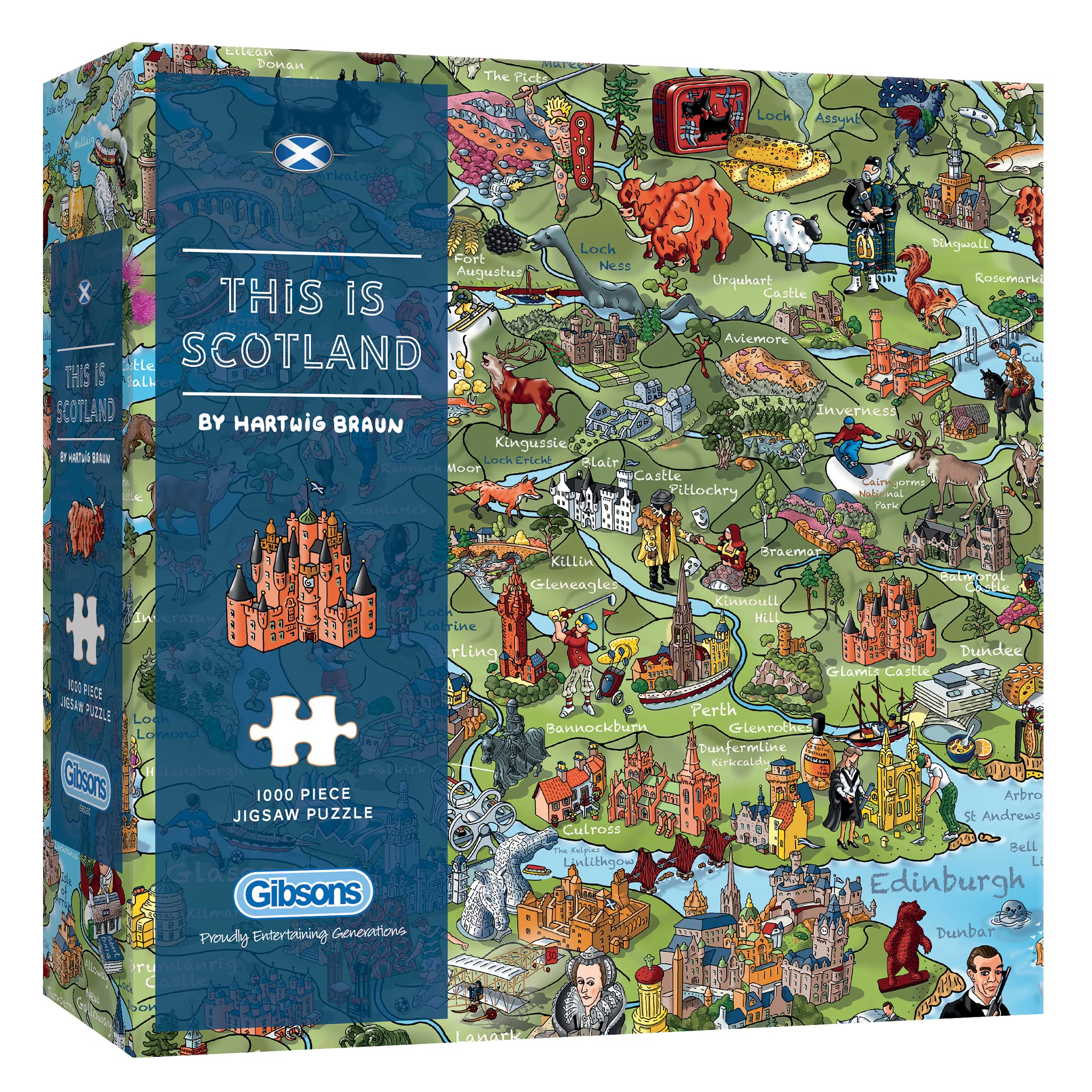 This is Scotland | 1000 Piece Jigsaw Puzzle | Attractions Map Puzzle | Sustainable Puzzle for Adults | Premium 100% Recycled Board | Great Gift for Adults | Gibsons Games