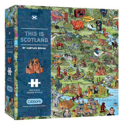 This is Scotland | 1000 Piece Jigsaw Puzzle | Attractions Map Puzzle | Sustainable Puzzle for Adults | Premium 100% Recycled Board | Great Gift for Adults | Gibsons Games