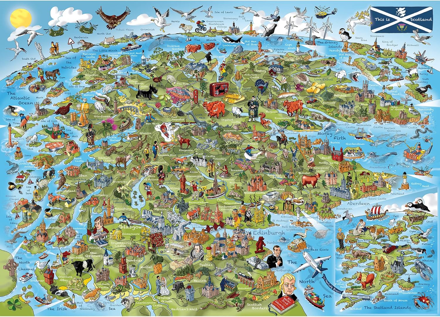 This is Scotland | 1000 Piece Jigsaw Puzzle | Attractions Map Puzzle | Sustainable Puzzle for Adults | Premium 100% Recycled Board | Great Gift for Adults | Gibsons Games