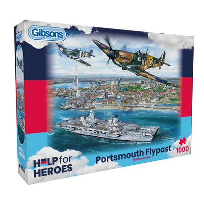 Gibsons Portsmouth Flypast 1000 Piece Jigsaw Puzzle | Military Jigsaw Puzzle | Sustainable Jigsaw Puzzle for Adults | Premium 100% Recycled Board | Great Gift for Adults Games