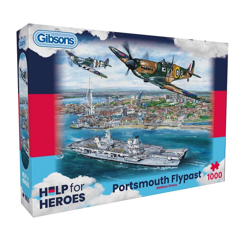 Gibsons Portsmouth Flypast 1000 Piece Jigsaw Puzzle | Military Jigsaw Puzzle | Sustainable Jigsaw Puzzle for Adults | Premium 100% Recycled Board | Great Gift for Adults Games