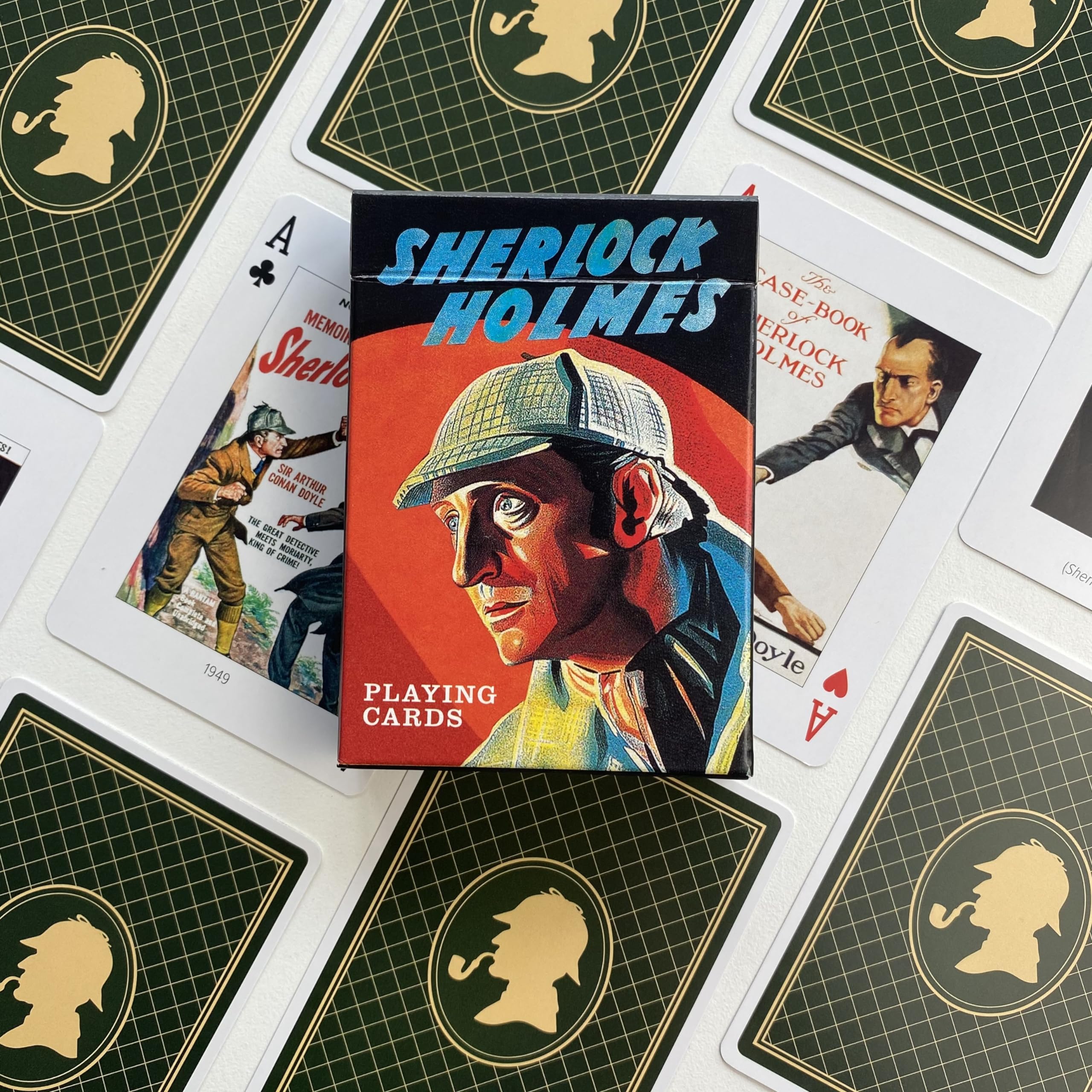 Sherlock Holmes Playing Cards | Celebrating Arthur Conan Doyle | Premium Design, Luxury Deck of Cards | Durable & Flexible | Great Gift for Card Games & Sherlock Fans | 52 cards