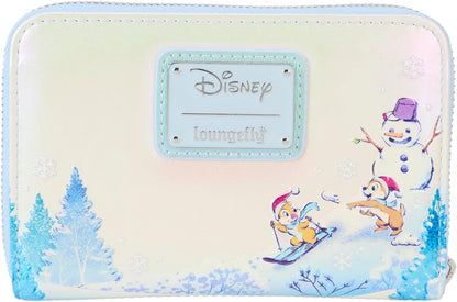Loungefly Disney Mickey and Friends Winter Wonderland Scene Zip Around Wallet, Multicolor, Zip Around Wallet