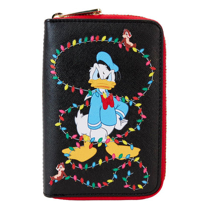 Loungefly Disney Mickey and Friends Christmas Light Decorations Zip Around Wallet, Multicolor, Zip Around Wallet