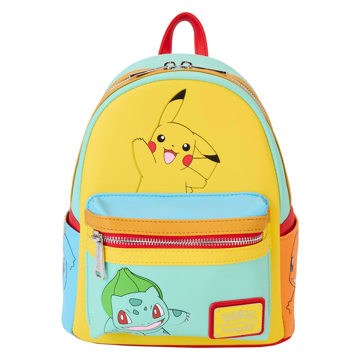 Loungefly Pokemon Color Block Starters Mini-Rucksack, Mehrfarbig/Meereswellen (Ocean Tides