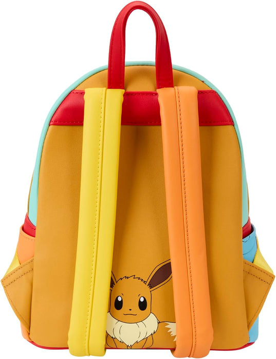 Loungefly Pokemon Color Block Starters Mini-Rucksack, Mehrfarbig/Meereswellen (Ocean Tides