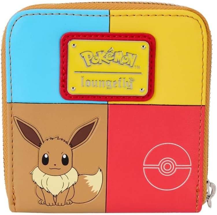 Loungefly Pokemon Color Block Staters Zip Around Wallet, Multicolored, S, Wallets