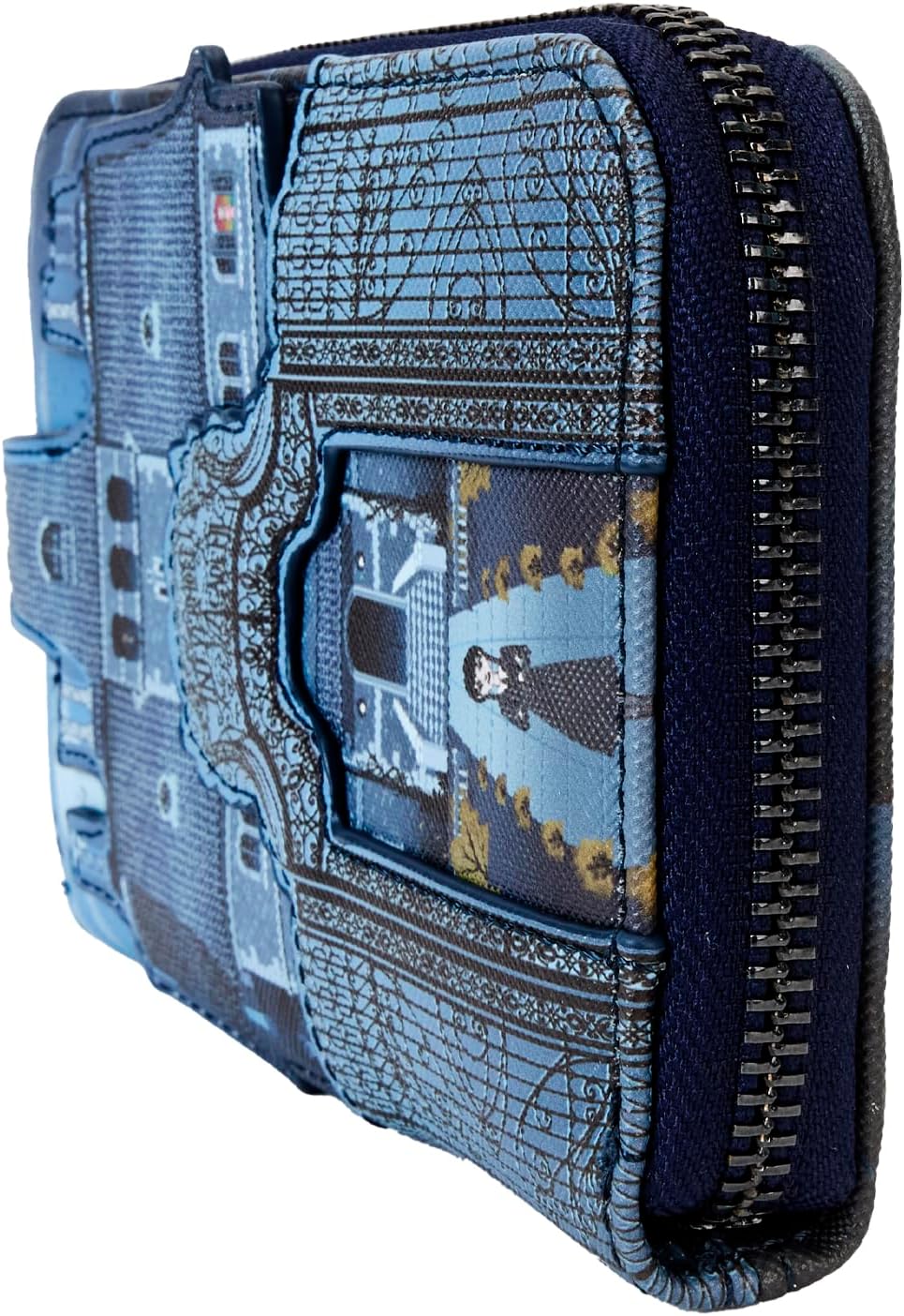 Loungefly Wednesday Nevermore Academy Castle ZIp Around Wallet, Multicolor, Zip Around Wallet