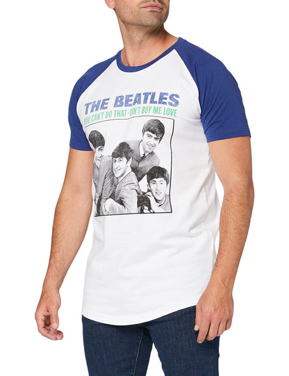 Rocks-Off Men's The Beatles Ycdt Cbml Raglan T-Shirt L Blue (Navy)
