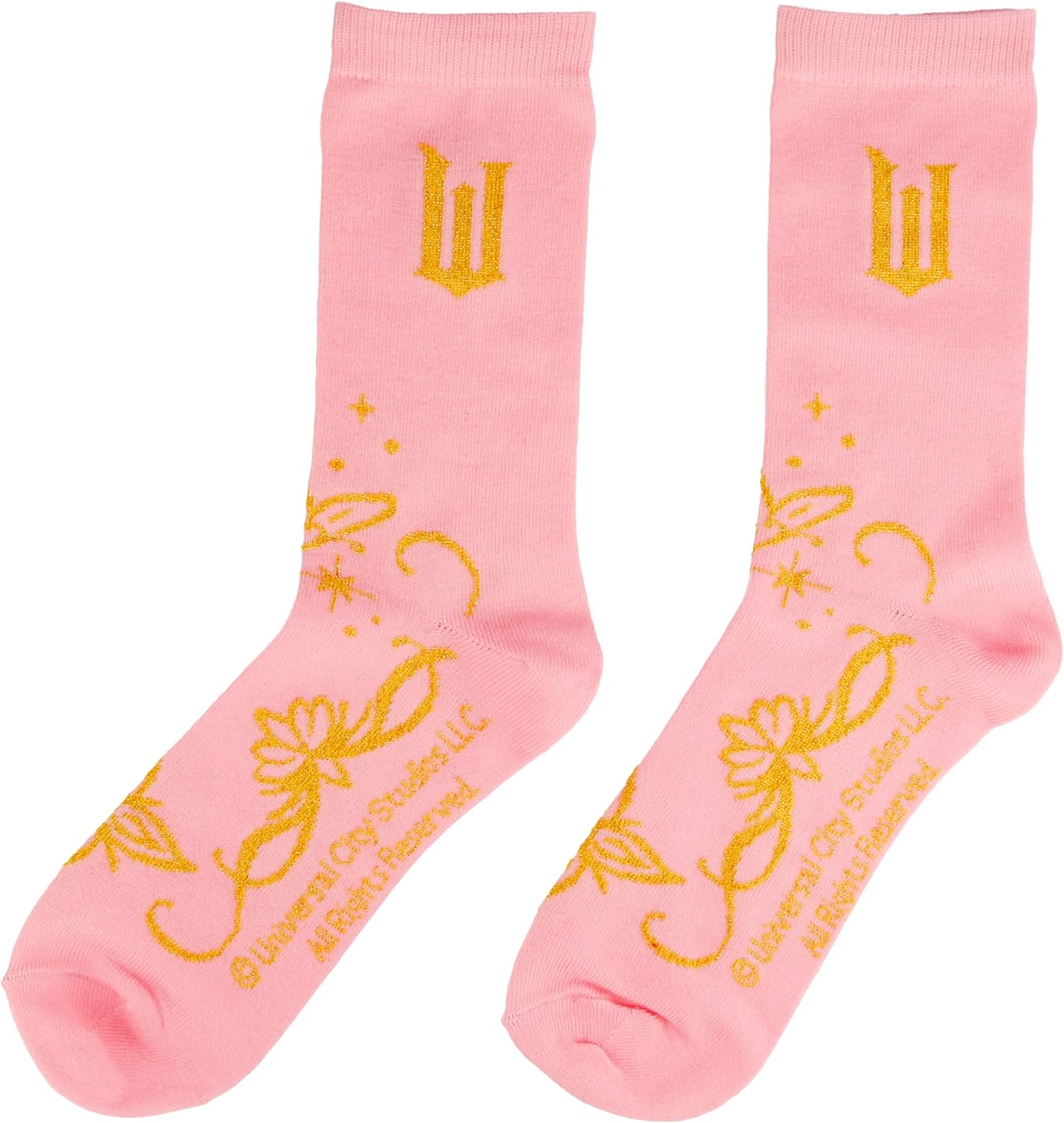 Paladone Wicked Movie Glass Mug & Socks Gift Set - Officially Licensed Disney Gift for Wicked Fans, Pink Tinted The Best Witch of All Mug & Cozy Emerald City Ankle Socks