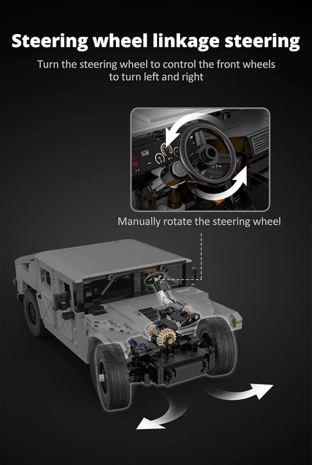 dOMOb Humvee SUV Car Building Kit – Authorized Car Model Set – 1:12 Simulated Build Vehicle – 1380 pcs Blocks – CADA Stem Bricks Toys for 8+ Age Kids & Adults – for Boys, Hobbyist, Collector