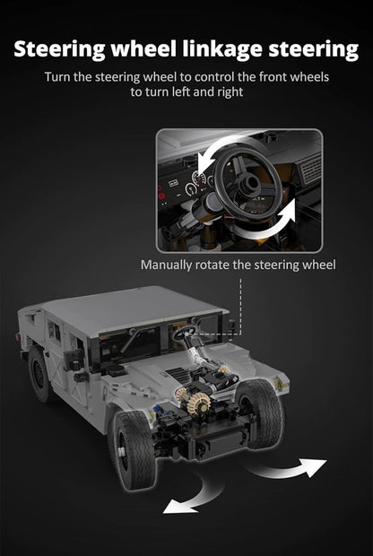 dOMOb Humvee SUV Car Building Kit – Authorized Car Model Set – 1:12 Simulated Build Vehicle – 1380 pcs Blocks – CADA Stem Bricks Toys for 8+ Age Kids & Adults – for Boys, Hobbyist, Collector