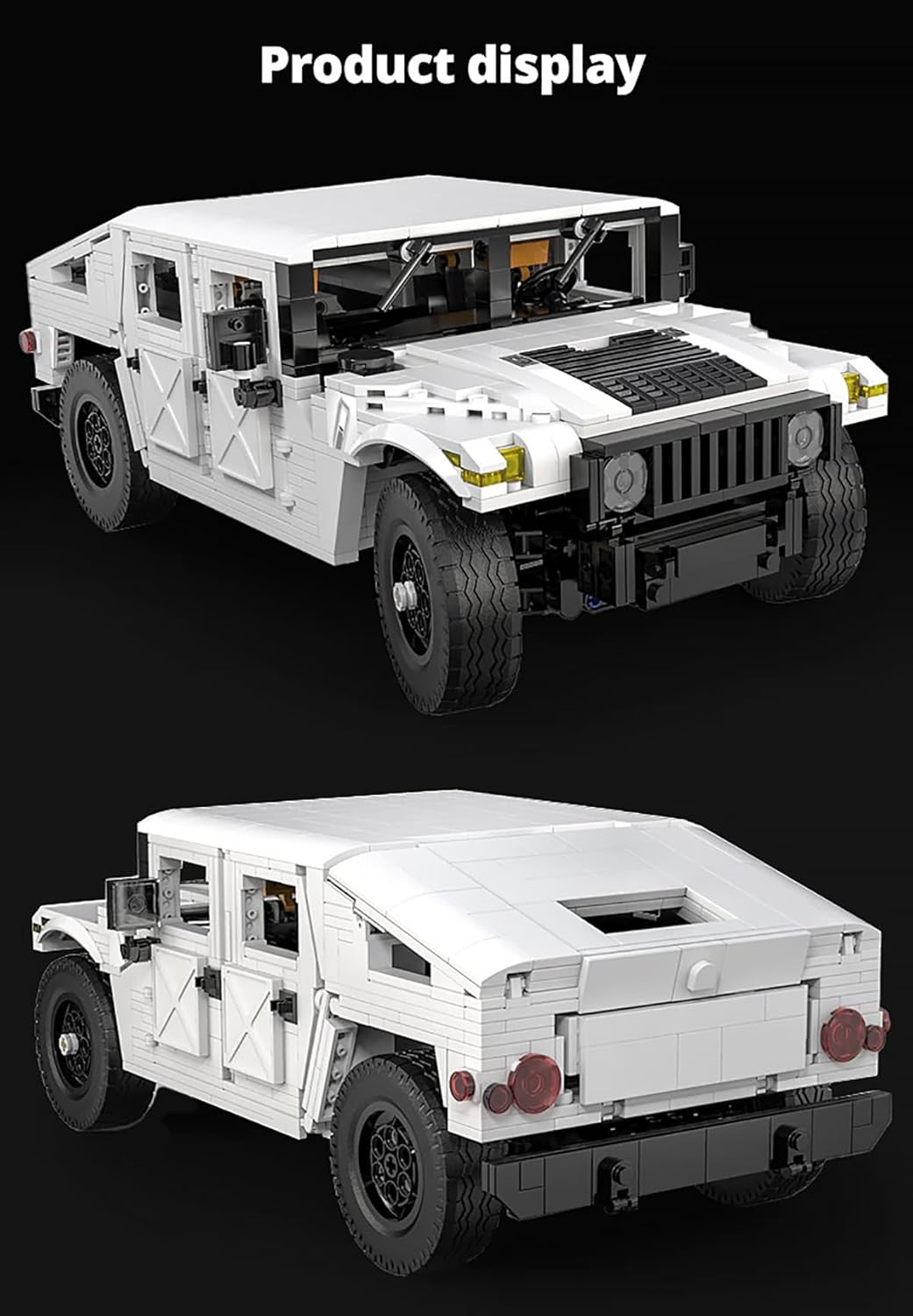dOMOb Humvee SUV Car Building Kit – Authorized Car Model Set – 1:12 Simulated Build Vehicle – 1380 pcs Blocks – CADA Stem Bricks Toys for 8+ Age Kids & Adults – for Boys, Hobbyist, Collector
