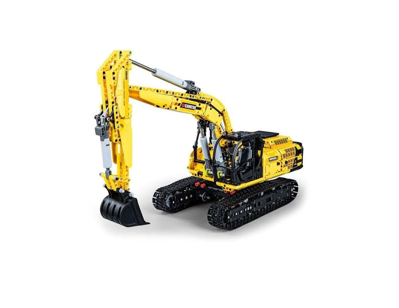 CaDA C61082W Blocks Functional Excavator 1702 EL., Black, Yellow