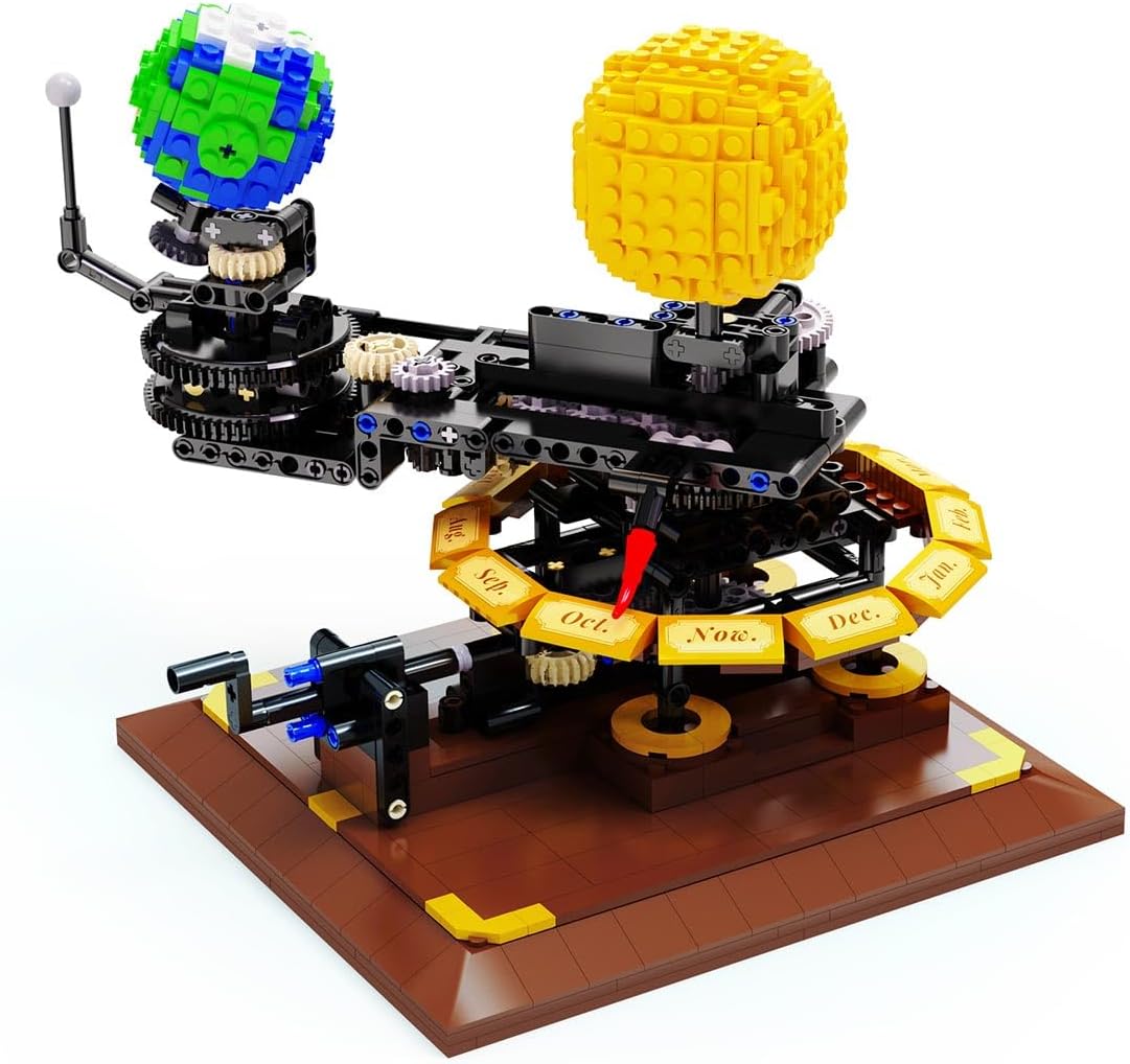 CaDA Master C71004w Technology Earth Moon Sun Building Blocks, 865 Pieces MOC Kit, Designer: JK Brickwords (Comes with Luxury Original Packaging)