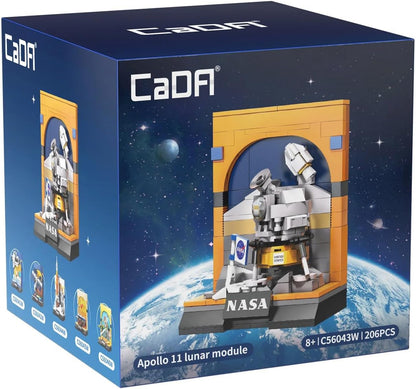 CaDA NASA Apollo 11 Lunar Module - 206 Piece Brick Model Kit C56043W | A fun space exploration display scene