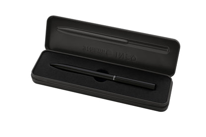 Pelikan Penna a Sfera INEO per Scuola e Ufficio, Design Minimalista, in Alluminio, Ricaricabile, in Astuccio Regalo di Metallo Sagomato, Sostenibile, Fusto Black Matt
