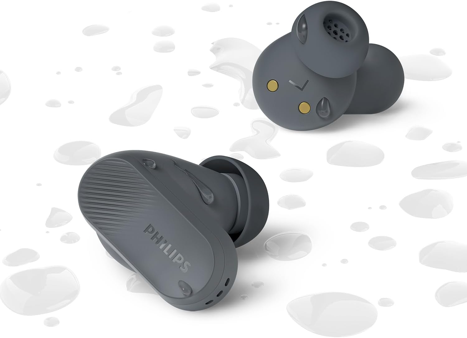 PHILIPS TAT3509GY Noise Cancelling True Wireless In Ear Bluetooth Headphones - Natural sound, Dynamic bass, Pocket-sized charging case, Clear calls, Ideal for Commuting and Exercise - Grey