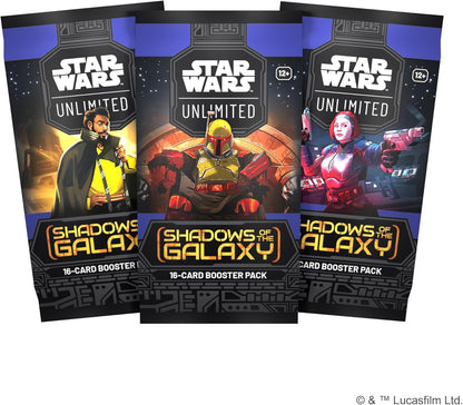 Fantasy Flight Games Star Wars: Unlimited TCG Shadows of the Galaxy Booster Display (Set of 24 Booster Packs) - Trading Card Game for Kids and Adults, Ages 12+, 2+ Players, 20 Min Playtime