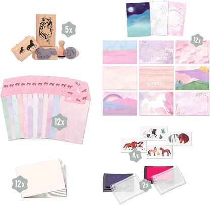 Depesche Miss Melody Stamping Fun 12128 Creative Set for Designing Cards and Letters Including Paper, Envelopes, Stamps, Stickers and Much More