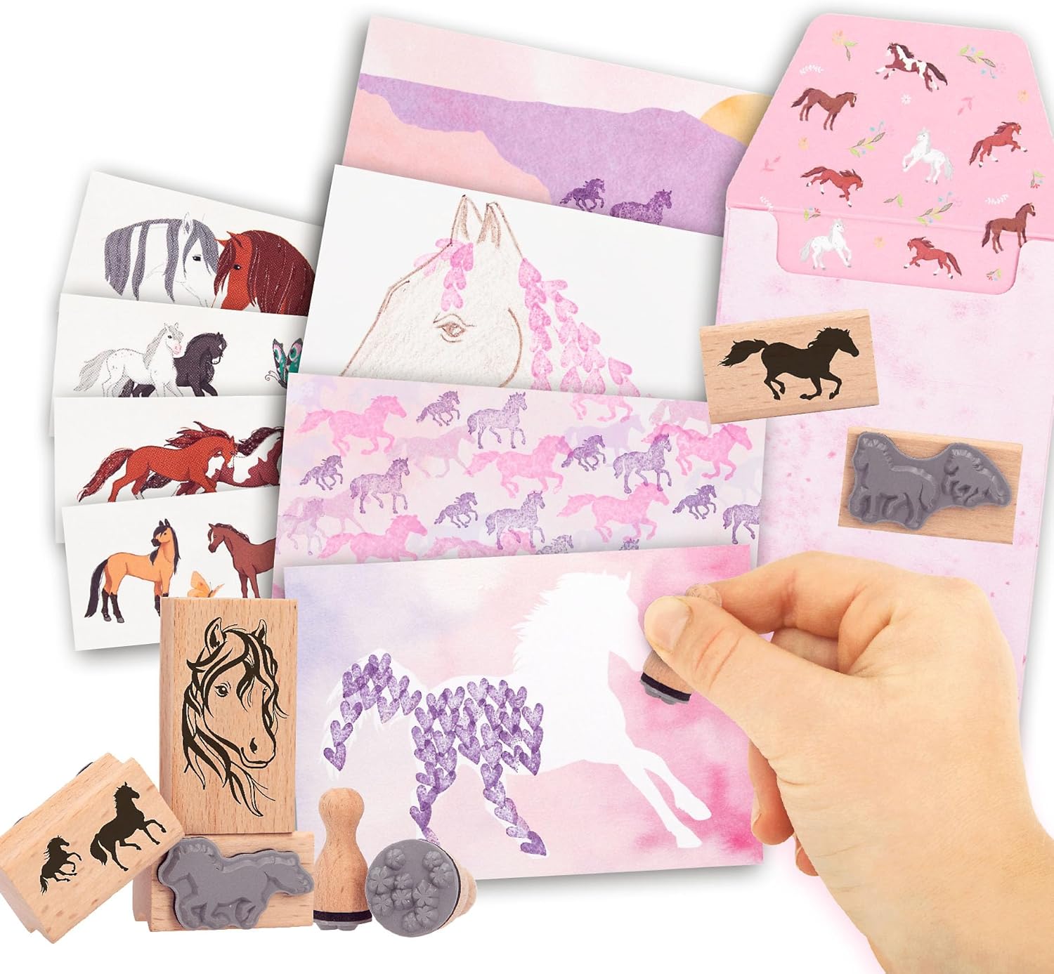 Depesche Miss Melody Stamping Fun 12128 Creative Set for Designing Cards and Letters Including Paper, Envelopes, Stamps, Stickers and Much More