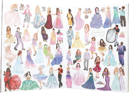 Depesche 13232 TOPModel Glamour Book with 20 Pages to Create Beautiful Model Motifs, Including 3 Double-Sided Stickers, Multicoloured