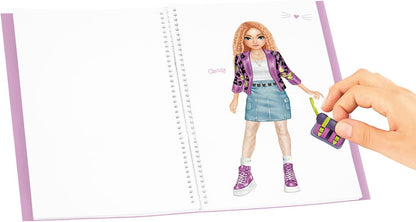 Depesche 13387 TOPModel Rebel Kitty-Dress Me Up Stickerbuch mit 20 Seiten vorgedruckter Model Motive zum Selbstgestalten, inkl. 7 Stickerbogen, Mehrfarbig
