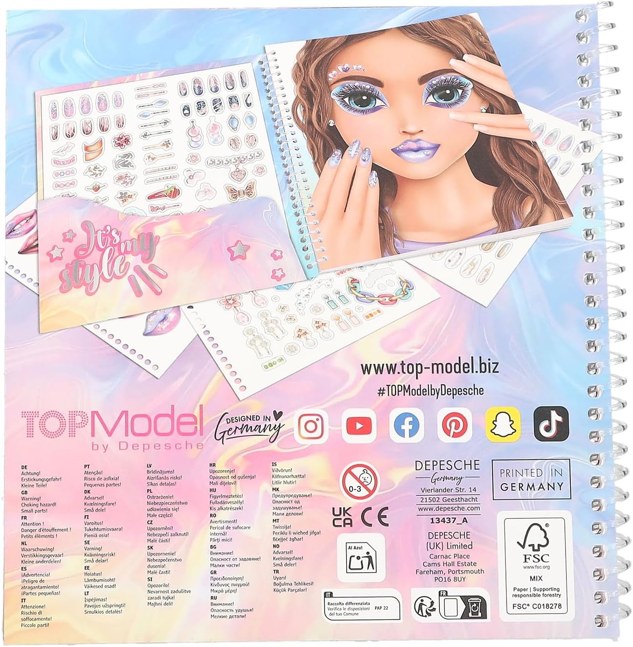 Depesche 13437 TopModel Dress me Up Stickerbook Style Face