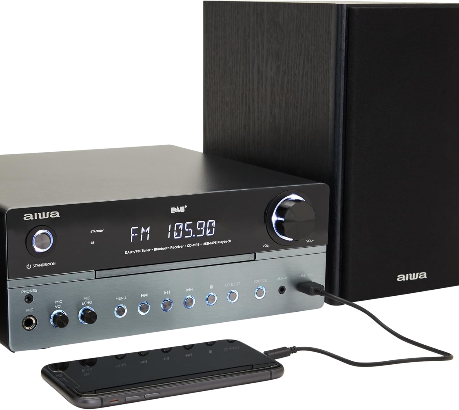Aiwa - Mstbu-700 Micro Hi-Fi Stereo System With Dab+