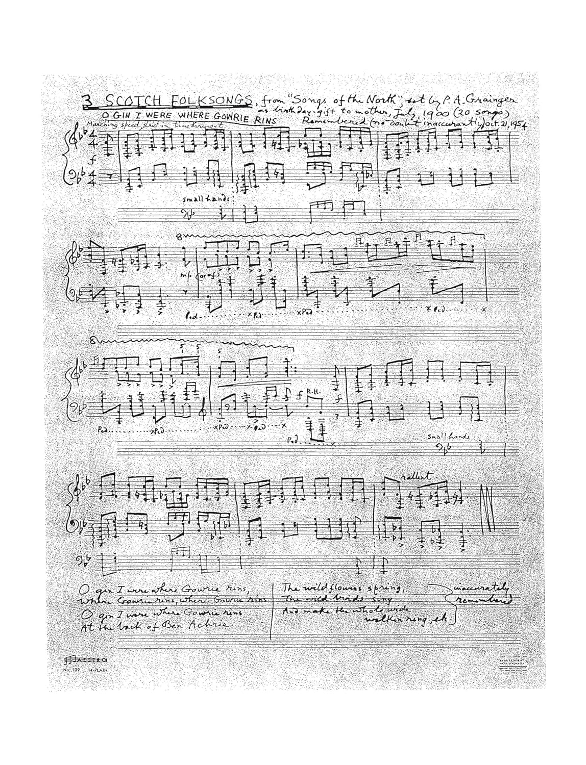 Grainger: Scotch Folksongs (Piano Solo)(EP66925