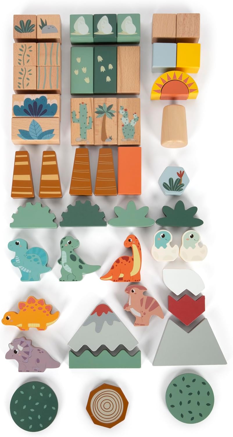 small foot bouwsteentjes "Dino", gemaakt van FSC® 100% gecertificeerd hout, voor kinderen vanaf 12 maanden, 12621