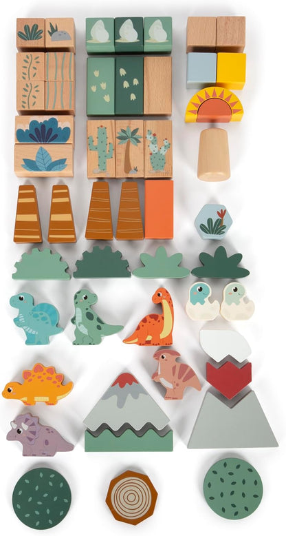 small foot bouwsteentjes "Dino", gemaakt van FSC® 100% gecertificeerd hout, voor kinderen vanaf 12 maanden, 12621