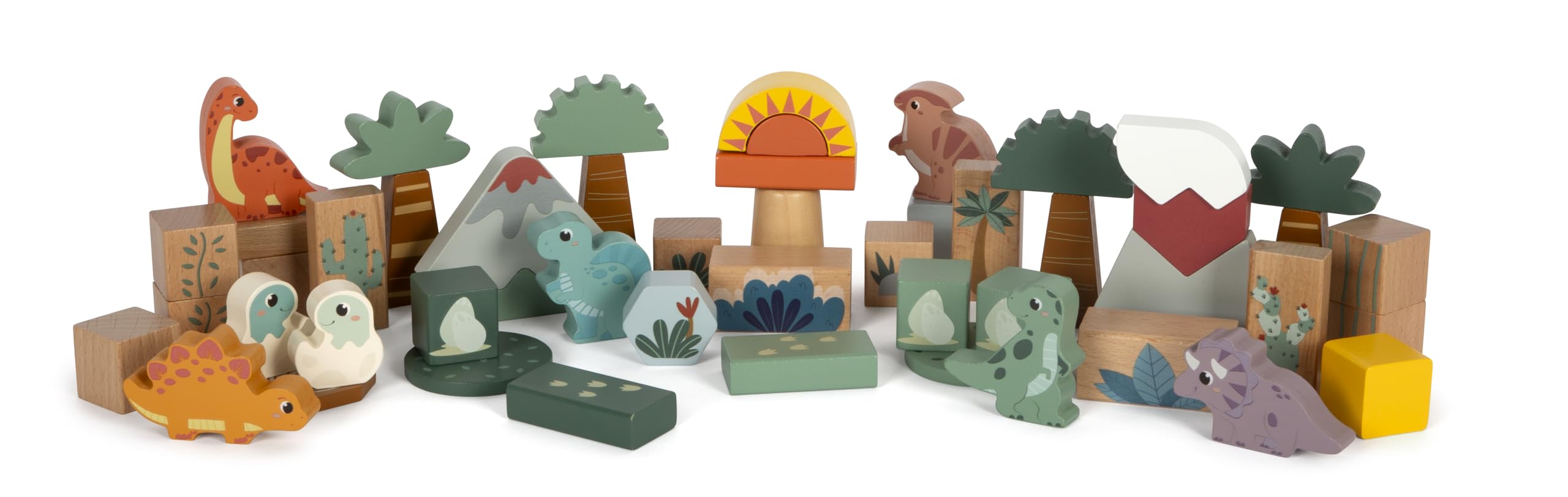 small foot bouwsteentjes "Dino", gemaakt van FSC® 100% gecertificeerd hout, voor kinderen vanaf 12 maanden, 12621
