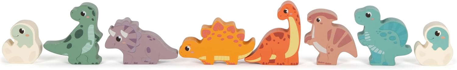 small foot bouwsteentjes "Dino", gemaakt van FSC® 100% gecertificeerd hout, voor kinderen vanaf 12 maanden, 12621