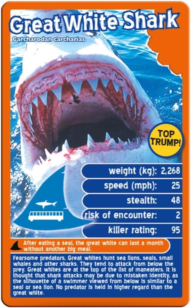 Deadliest Predators Top Trumps Card Game for 3 years +