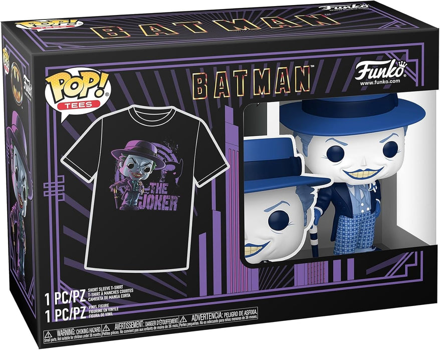 Funko Pop! & Tee: Batman - (1989) - the Joker - S - Batman 1989 - T-Shirt - Clothes With Collectable Vinyl Figure - Gift Idea - Toys and Short Sleeve Top for Adults Unisex Men and Women - Movies Fans