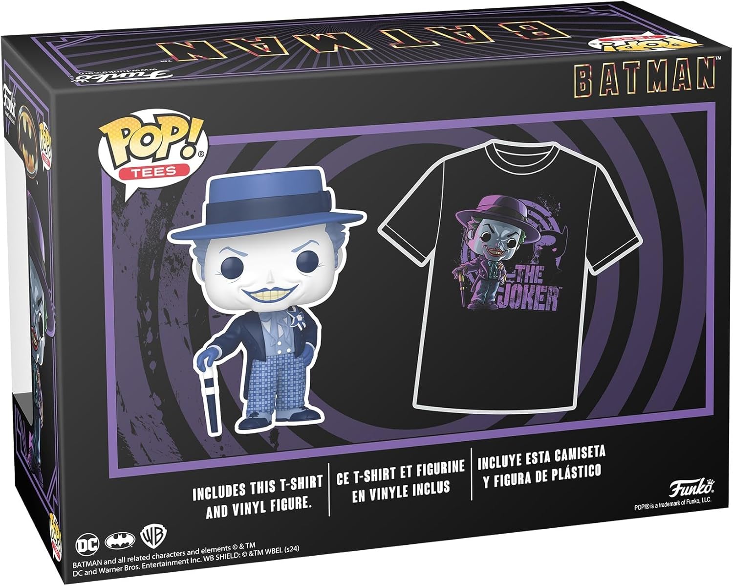 Funko Pop! & Tee: Batman - (1989) - the Joker - S - Batman 1989 - T-Shirt - Clothes With Collectable Vinyl Figure - Gift Idea - Toys and Short Sleeve Top for Adults Unisex Men and Women - Movies Fans
