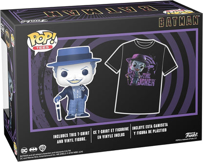 Funko Pop! & Tee: Batman - (1989) - the Joker - S - Batman 1989 - T-Shirt - Clothes With Collectable Vinyl Figure - Gift Idea - Toys and Short Sleeve Top for Adults Unisex Men and Women - Movies Fans