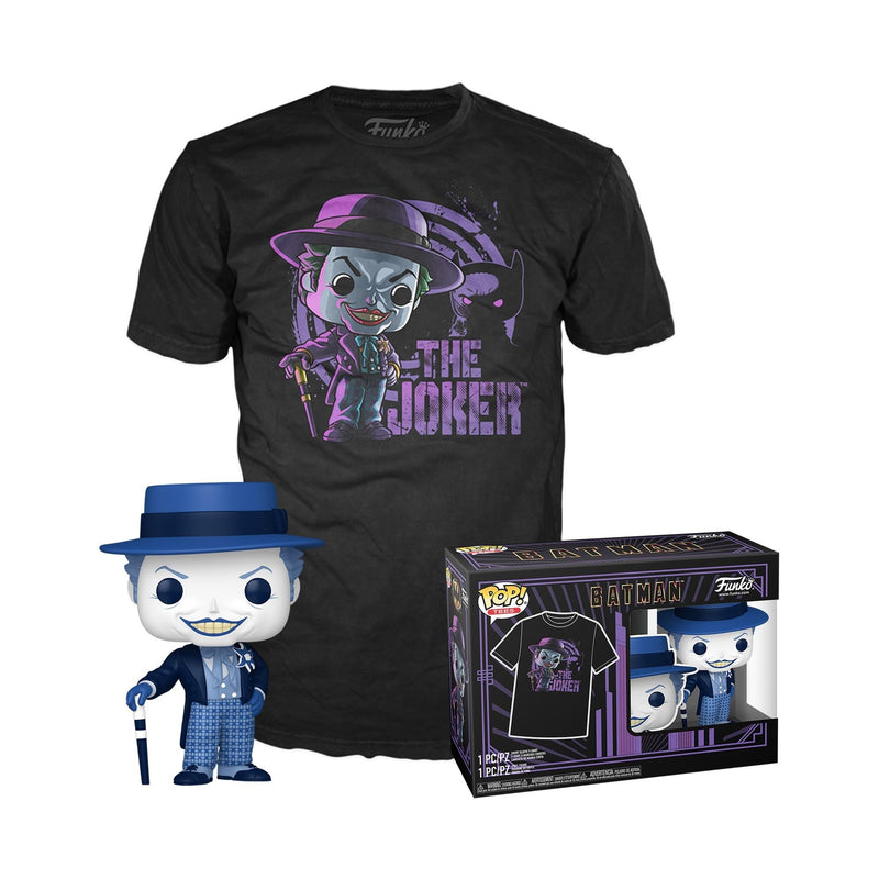 Funko Pop! & Tee: Batman - (1989) - the Joker - S - Batman 1989 - T-Shirt - Clothes With Collectable Vinyl Figure - Gift Idea - Toys and Short Sleeve Top for Adults Unisex Men and Women - Movies Fans